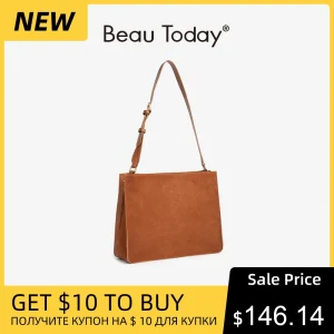 BEAUTODAY Shoulder Bags Women Cow Suede Leather Large Capacity Solid Handbags Ladies Zipper Bags Handmade 62075 - AliExpress Women's Handbags