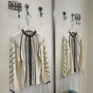 Bohemian Style Heavy Embroidery Versatile Cotton Shirt for Women round Neck Long Sleeve Autumn Winter Fashion Heidd - AliExpress Shirts & Blouses