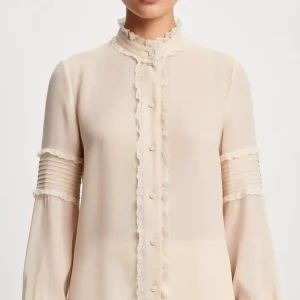 High Quality Silk Shirt Elegant Office Ladies White Blouse Fashion Women's Ruffles Top - AliExpress Shirts & Blouses