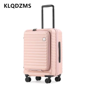 KLQDZMS Women's Cabin Luggage 20"24"Front Opening Laptop Boarding Case 28 Inch USB Charging Trolley Case with Wheels Suitcase - AliExpress Luggage