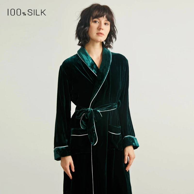Elegant French Velvet Bridal Robe Long Sleeve Thick Warm Bathrobe for Women Silk Velvet Wedding Morning Gown Loungewear - AliExpress Women's Sleep & Lounge