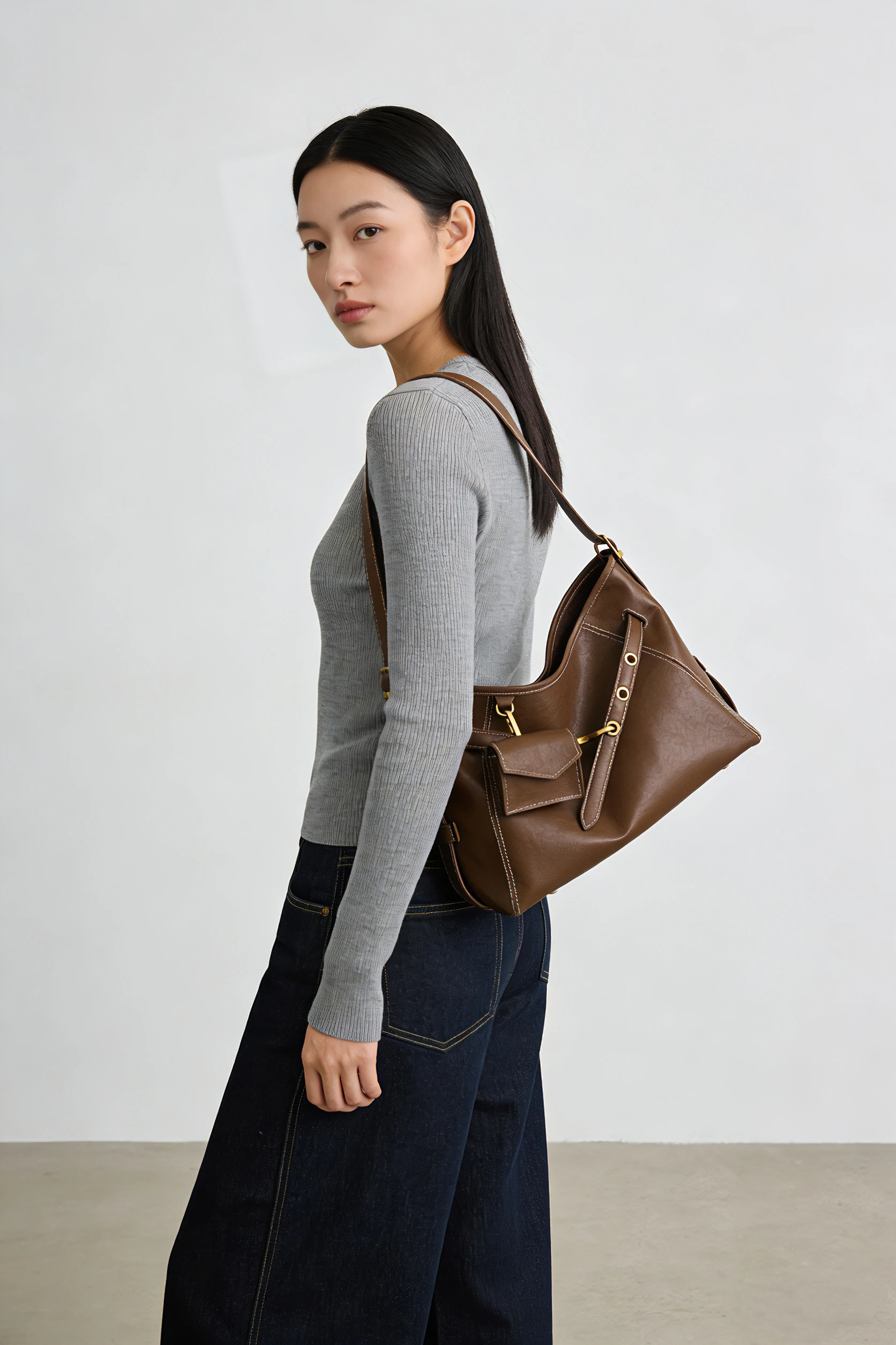Fashionable Large Capacity Top Layer Cowhide Tote Bag Lazy Feel Single Shoulder Underarm Bag Laptop Bag Hobo for Women - AliExpress Women's Handbags