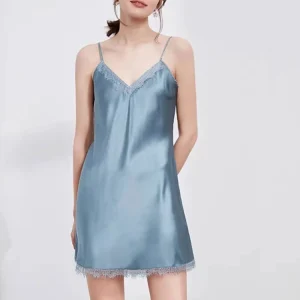 100% Pure Mulberry Silk Lace Trim Solid Nightdress V Neck Slip Sleep Dress Women's Sleepwear Dresses Sexy Lingerie Base Skirt PJ - AliExpress Women's Sleep & Lounge
