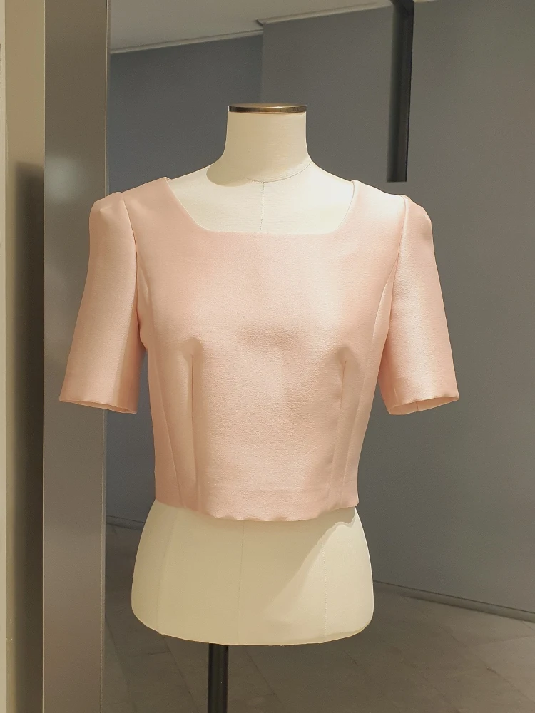 High-End Summer 2025 Women's Slim Fit irt ort Sve Square Collar Waist-Cinching ort Length Faionable Maturi Sle - AliExpress Shirts & Blouses