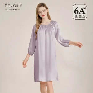2026 New Women's French Silk Nightdress100% Mulberry Silk Lazy Style Loungewear XL Large Size with Doll Skirt Design Nightgowns - AliExpress Women's Sleep & Lounge