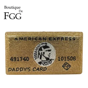 Boutique De FGG American Express Credit Card Women Novelty Crystal Clutch Evening Bags Party Dinner Rhinestone Minaudiere Bag - AliExpress Women's Handbags