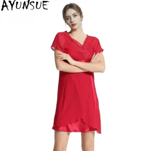 AYUNSUE 19Mm 100% Mulberry Robe Gorwn Sets Women Spring Summer Pajama Sets Sexy Sleepwear Women's Home Clothes Two Piece Set - AliExpress Women's Sleep & Lounge