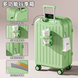 20 Inch Carry On Luggage for Women Students Durable Hardside Suitcase USB Port Cup Holder Spinner Wheels Travel Trolley Bag - AliExpress Luggage