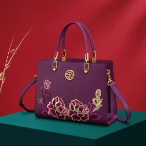 MENDY Chinese Style Lotus Flower Embroidery Bag Traditional Designer Luxury Women's Top Handle Bag Shoulder Bag Mom Bag 2026 - AliExpress Women's Handbags