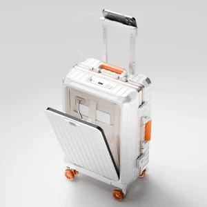 Front Opening Suitcase Travel Women Rolling Luggage with Aluminum Frame TSA Lock Charging Port 20/24inch Trolley Case Hard Shell - AliExpress Luggage