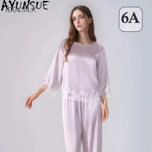 AYUNSUE Pajama Sets Women's Home Clothes Spring Summer Shirt Tees Pants Woman Мужская Пижама - AliExpress Women's Sleep & Lounge
