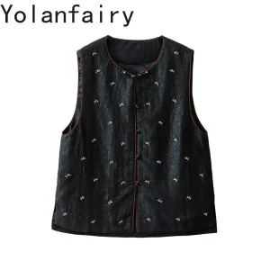 YOLANFAIRY Women Waistcoat 100% Mulberry Silk Tank Tops Woman Gambiered Real Silk Beaded Vest Outer Top Coat Elegant Black Tanks - AliExpress Shirts & Blouses