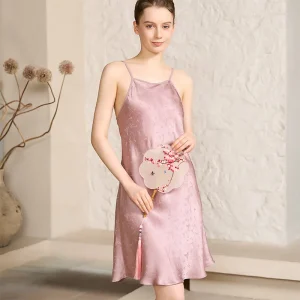 Chinese Style 100% Mulberry Silk Jacquard Sleep Dress Women's Sexy Oriental Nightgown Satin Chemise Trend Lingerie Sling Pajamas - AliExpress Women's Sleep & Lounge