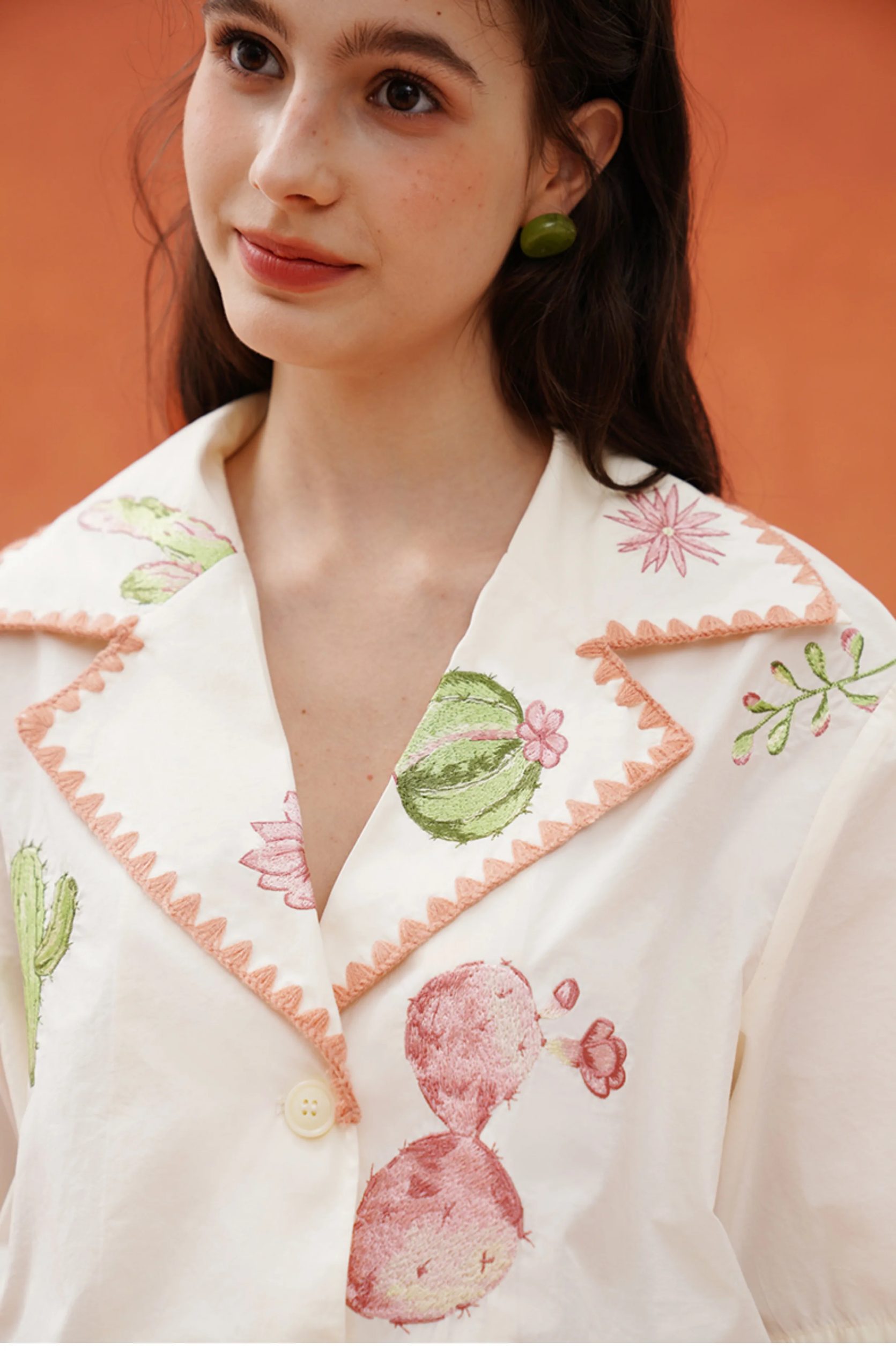 Spring Summer Original Design Women Light Retro Sport Silhouette Outdoor Top, Quick-Drying American Cactus Embroidery Shirts - AliExpress Shirts & Blouses