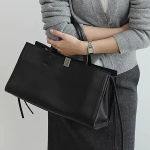 Black Fashion Retro Long Style Genuine Leather Women Tote BagHandbag Simple Real Leather Lady Shoulder Crossbody Commuter Bag - AliExpress Women's Handbags