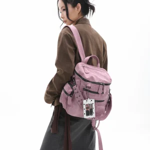 Fashion Retro Subculture Y2k Pocket Zipper Rivet Backpack Millennial Baby Light Commuter Locomotive Shoulder Messenger Bag Women - AliExpress Women's Handbags