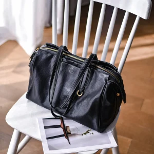 PNDME fashion handmade soft genuine leather women's tote bag weekend shopping large capacity shoulder bag cow leather handbag - AliExpress Women's Handbags