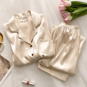 New Women's Silk Pajamas Set Long Sleeved Lightweight Loungewear for Spring Summer Thin Mulberry Silk Perfect for Winter - AliExpress Women's Sleep & Lounge