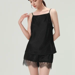 19MM 100% Natural Silk Camisole Set Lace Trim Sleeveless Shorts Pajama Women's Vest Top Sleepwear Summer Homewear Pyjamas Nighty - AliExpress Women's Sleep & Lounge