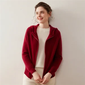 Women's Cashmere Hooded Cardigan Sweater 100% Cashmere Knitwear Long Sleeve Coat Spring Autumn Winter Casual Soft Hoodie Tops - AliExpress Sweaters&Jumpers