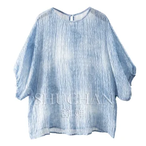 Loose Blouse Summer Smudge Natural Silk Bubble Crepe Bat Sleeve Shirt Women 53M5 Blusas Femininas - AliExpress Shirts & Blouses