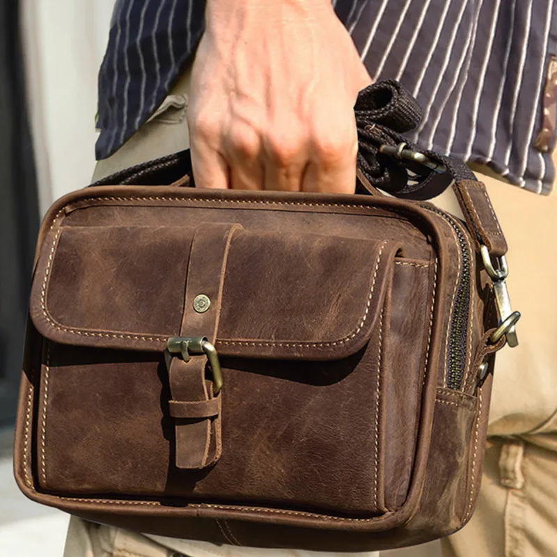 New British Style Cowhide One Shoulder Crossbody Can Fit 7.9-inch Ipad Men's Bag Genuine Leather Handbags Woman Top-handle Bags - AliExpress Women's Handbags
