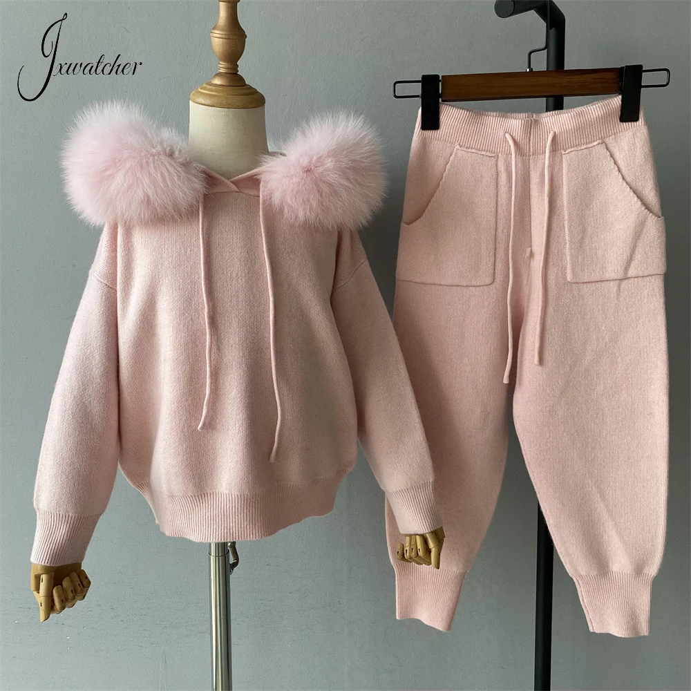 Jxwatcher Sweater for Girl 2023 Autumn Children Wool Knit Coat Boy Real Raccoon Fur Collar Jacket Baby Kids Sweaters Sets - AliExpress Sweaters&Jumpers