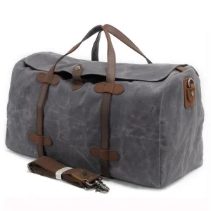 Vintage Leather + Waxed Canvas Luggage bag Men Travel Bags Carry on Large Duffel Bags shoulder Weekend bag Overnight Big tote - AliExpress Travel Bags
