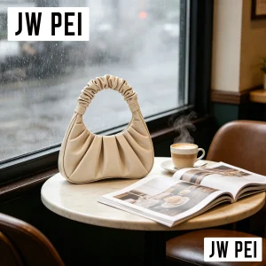 Simple Solid JW PEI Pleated Cloud Handbag Ladies JW PEI Ruched Handle Soft Leather Underarm Hobo Shoulder Purse - AliExpress Women's Handbags