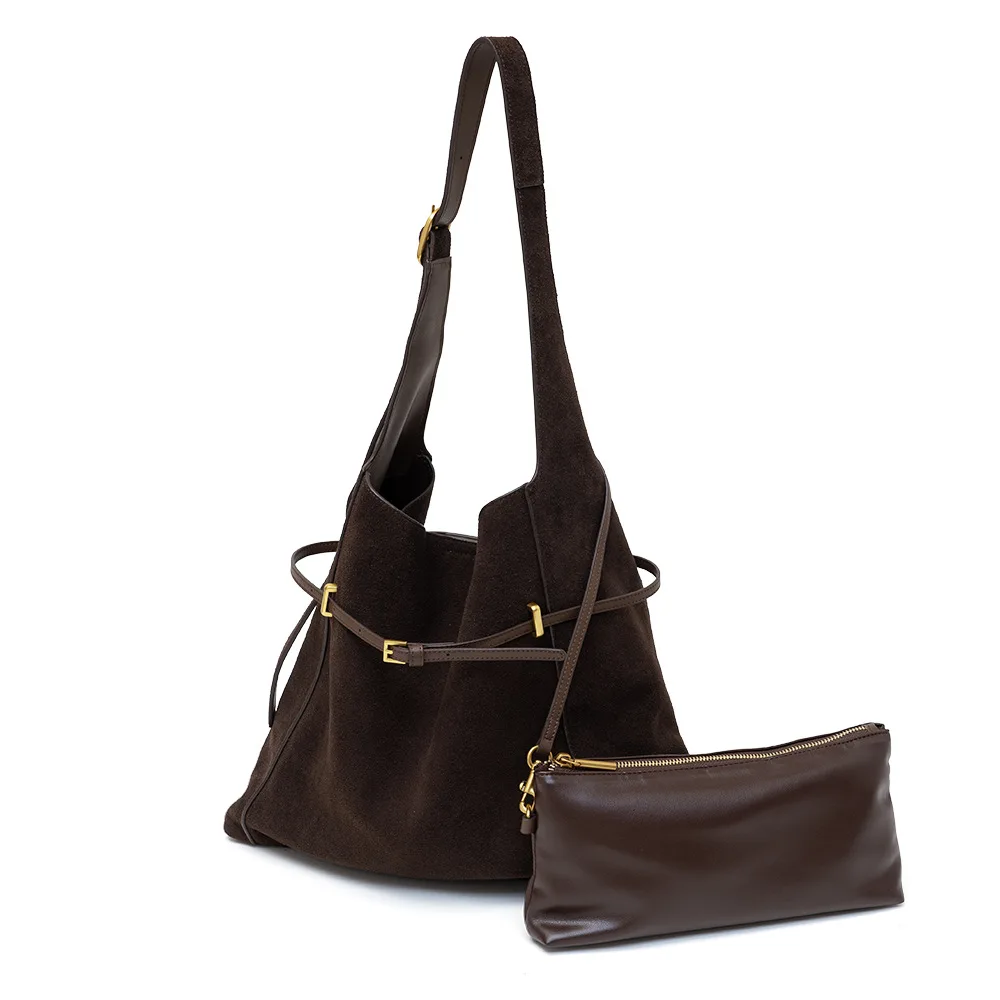 Luxury Suede Tote Bag Women Commuter Bag Crossbody Retro Bucket Single Shoulder Tote Bag Large Capacity Handbag Daily Use Purse - AliExpress Women's Handbags