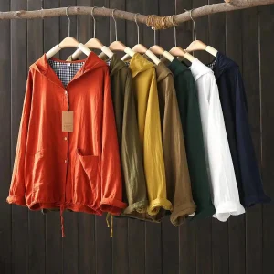 SuperAen 2026 Spring New Long-Sleeved Hooded Cotton Shirts for Women Oversize Loose Single Breasted Casual Shirts - AliExpress Shirts & Blouses