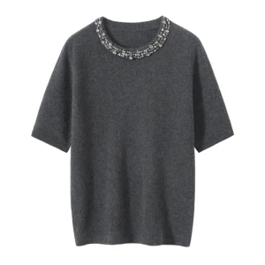 Female O-Neck Fashion Basic Half Sleeve Sweater Comfy Soft Pullover Shiny Cashmere Knitwear Korean Fashion Clothing Tops - AliExpress Sweaters&Jumpers