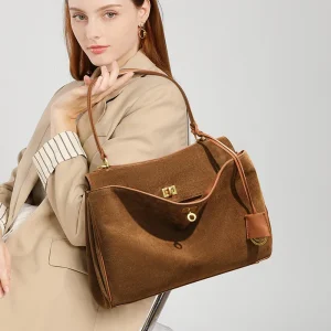 2026 Women Autumn and Winter Suede Leather Tote Bag Frosted Cowhide Large Capacity Shoulder  bag Frosted KZ002 - AliExpress Women's Handbags