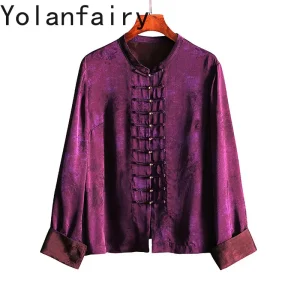 YOLANFAIRY 100% Natural Mulberry Silk Shirt for Women Spring 2026 High-end Gauze Silk Shirts Woman Clothes Elegant Top Coat New - AliExpress Shirts & Blouses