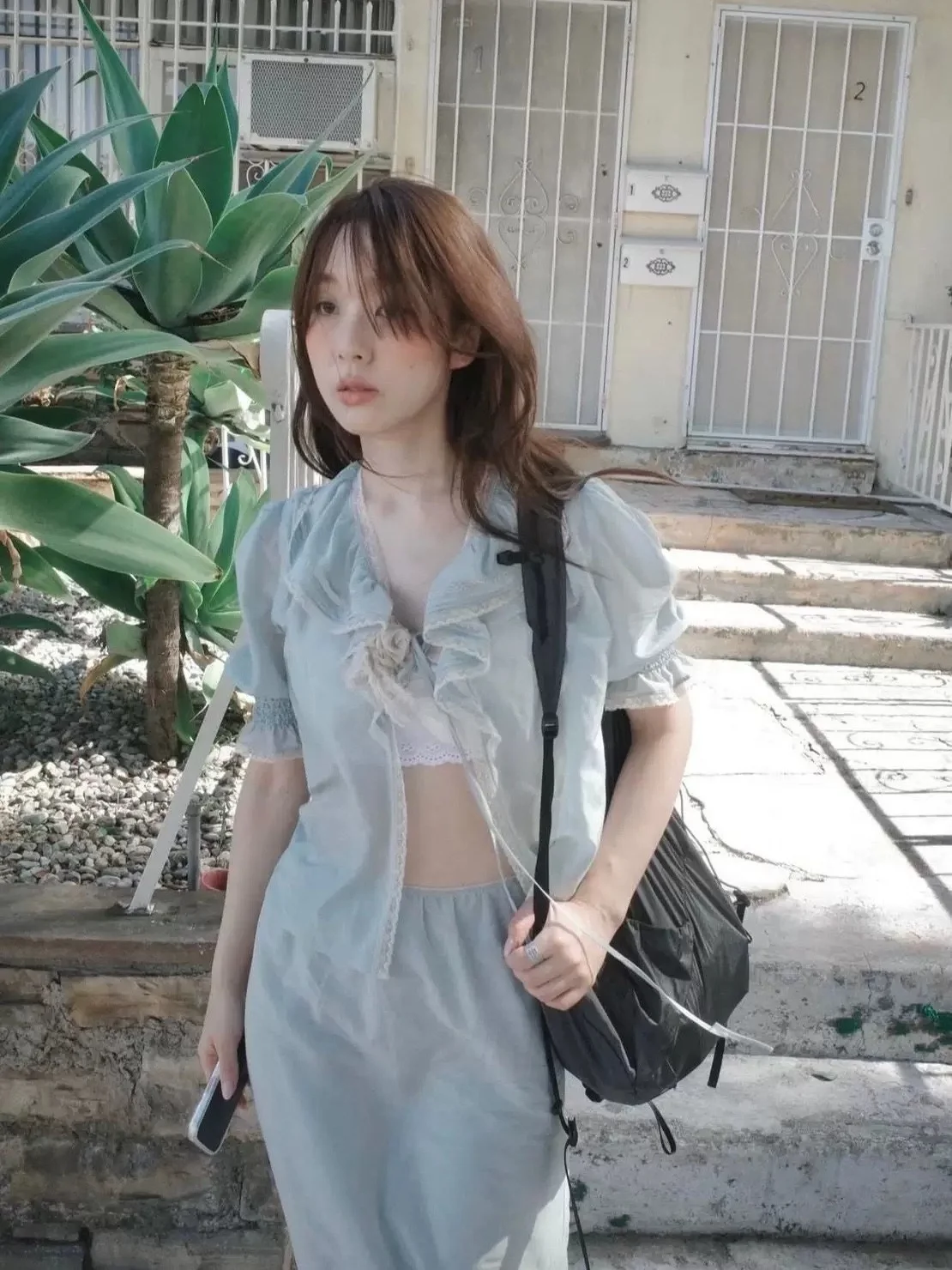 Korean Style V-Neck Shirt And Half Skirt Lace Set with Lotus Leaf Edges Moisture Wicking Breathable Short Sleeve Women's Outfit - AliExpress Shirts & Blouses