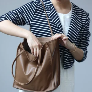 Women Genuine Leather Soft Tote Large Capacity Zipper Shoulder Bags Suitable For Short Travling Or Business - AliExpress Women's Handbags