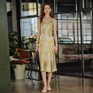 Summer 19 Momme Heavyweight Silk Sling Nightgown Women 100% Mulberry Silk Sleeveless Pajamas Holiday Dress Chemise Loungewear PJ - AliExpress Women's Sleep & Lounge