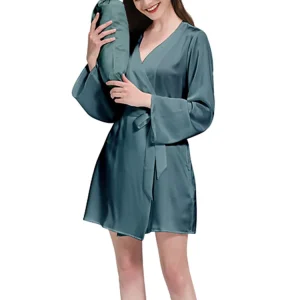 Birdtree 22Momme 100%Pure  Silk Mini Robe for Women Silky Sleepwear Ladies Elegant Nightgown Natural Pajamas P3D035QM - AliExpress Women's Sleep & Lounge