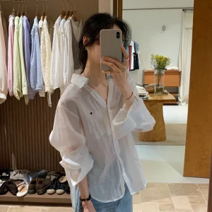BRIVIN Women's Refined Loose Fit Button up irt Thin Linen Spring New Sle Versatile Lazy Top Korean Sle Long Sve - AliExpress Shirts & Blouses