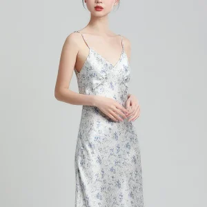 Floral 100% Mulberry Silk Camisole Sleepwear Women's Sexy Satin Pajamas Nightdress Luxury Nightgown Chemise V Neck Mini Lingerie - AliExpress Women's Sleep & Lounge