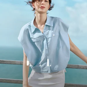 ELLE Texture Sensation Casual Sleeveless Workwear Style Shirt Women's Loose Fit Summer New Design Button up Cardigan - AliExpress Shirts & Blouses