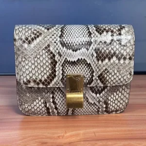 Women New Fashion Flap Pocket Hasp Snakeskin Genuine Leather Underarm Crossbody Single Shoulder Bag Casual Office Designer Femal - AliExpress Women's Handbags