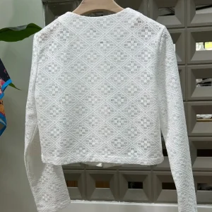 Autumn Elegant Short Lace Coat Women's Shirt Hollow out Design Diamond Button Pure Color round Neck Full Sleeve Slim Fit Tops - AliExpress Sweaters&Jumpers
