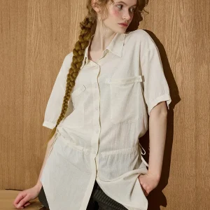 Coolhut Women's Fashionable Loose Waist Short Sleeve Shirt City Walk Commute Style New Arrival Summer Top Simple Design - AliExpress Shirts & Blouses