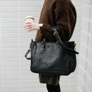 High-quality genuine leather women's tote bag organizers designers handmade vegetable tanned cowhide ladies' work handbags - AliExpress Women's Handbags