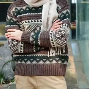 Spring And Autumn Men's And Women's Knitted Sweater With Flower Pattern, Half High Collar, Hooded, Long Sleeve, Retro Style - AliExpress Sweaters&Jumpers