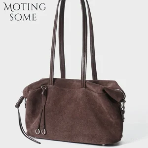 MOTINGSOME Winter Bag Luxury Suede Genuine Leather Woman Messenger Bags Underarm Boston Purses Soft Matte Tote 2026 New in - AliExpress Women's Handbags