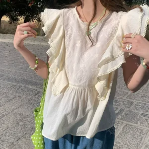 Spring Summer Women Loose Embroidered Lace Cotton Blouse/Shirts - AliExpress Shirts & Blouses