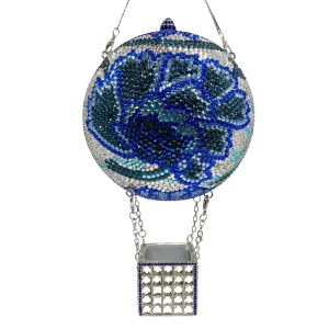 Crystal Bag National Style Blue And White Porcelain Peony Diamond Dinner Bag Round Ball Hot Air Balloon Clutch Women's Sac Femme - AliExpress Women's Handbags