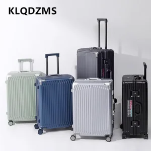 KLQDZMS Suitcase on Wheels 20 Inches Boarding Box 22"24"26"28 Inches Large Capacity Trolley Case Women's Aluminum Frame Luggage - AliExpress Luggage